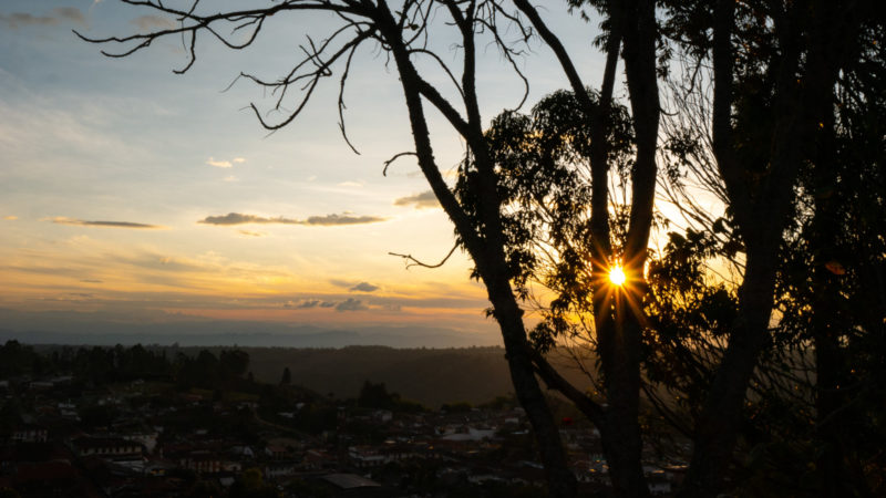Coucher de soleil sur Salento Colombie